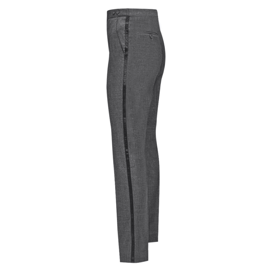 Veleny Men’s Wool Blend Trousers – Satin Stripe Formal Pants