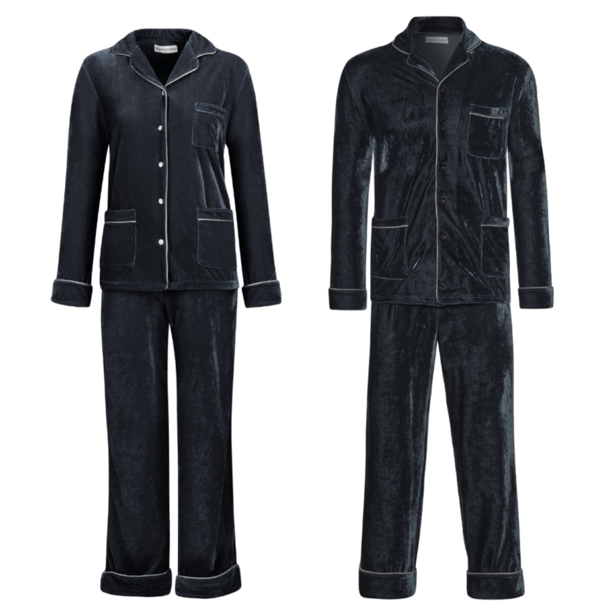 Veleny His & Hers Velvet Pyjama Set – Luxury Couple’s Nightwear Bundle