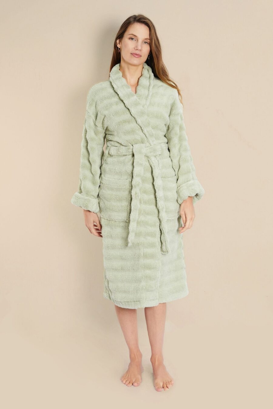 Veleny Women’s Towelling Dressing Gown – Soft Cotton Bathrobe in Marmara Blue - Image 2